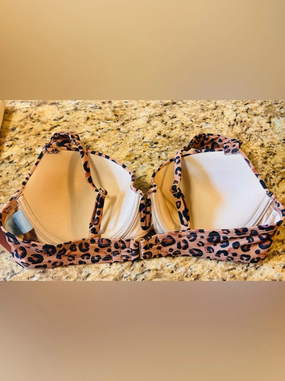 NWT- Size 36C Shade & Shore Women's Leopard Print Underwire Push-Up Bikini Top - Picture 3 of 4